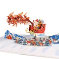 thumbnail image 4 of Tarjetas de Navidad de ciervo Pop Up Santa Claus hecho a mano 3d tarjetas de felicitación de vacaciones Feliz Sencillez, 4 of 5