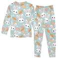 thumbnail image 2 of joogoo Cartoon Rabbits 2 Piece Long Sleeve Tee and Pants Cotton Pajama Set 5Y, 2 of 7