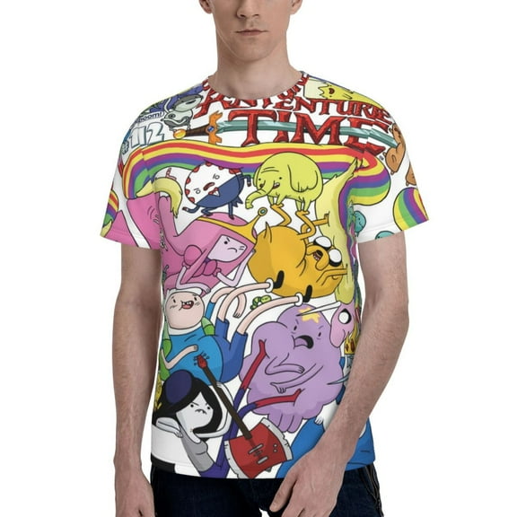 Unisex 3D Print Adventure Time T Shirts Graphic Casual Summer Short Sleeve Cartoon Tees Shirt for Men Women