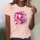 thumbnail image 3 of Mujeres Pantalones Cortos de Verano Flor Impresión Cuello Redondo Manga Corta Superior, Casual, 3 of 4