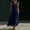 Navy, variant on QUNYINEY A Line Sundress for Women Long Sleeveless Cotton Linen Solid Tank Dress Summer with Pockets Loose Fit Crew Neck Dresses