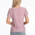 thumbnail image 3 of Wlynlyn Tops for Women Dressy Casual Petal Sleeve Shirts Asymmetrical V Neck Blouse Eyelet Work T Shirts 2024, 3 of 3