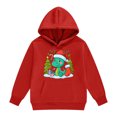 thumbnail image 4 of Boys Girls Christmas Hoodie Long Sleeve Funny Cute Dinosaur Graphic Hooded Sweatshirt Pockets Kids Pullover Tops 2-13 Years, 4 of 6