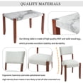 thumbnail image 4 of Harper & Bright Designs Wood Dining Set with Bench for 4, Rectangle Kitchen Table with Marble Veneer Tabletop, 2 Upholstered Chairs for Dining Room, Beige, 4 of 17