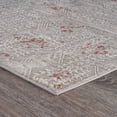 thumbnail image 3 of Laddha Home Designs 2' x 7.5' Ivory and Wine Red Distressed Geometric Rectangular Rug Runner, 3 of 6