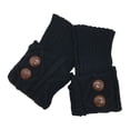 thumbnail image 4 of 1 par de calentadores de piernas de punto, medias de invierno cálidas para mujer, puños de botas negro, 4 of 9