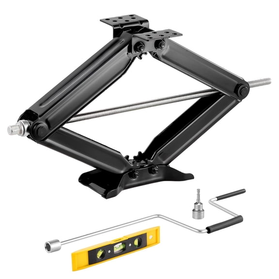 Heavy Duty RV Stabilizer Jacks,5000 lb Capacity,Set of 2 with Crank Handle and Bubble Level for Secure Leveling