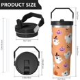 thumbnail image 4 of Halloween Tumbler 30oz with Lid and Straw, Skull Bat Pumpkin Cup, Insulated Leak-Proof Coffee Travel Mug with Handle for Spooky Witchy Gifts Women Men, 4 of 7