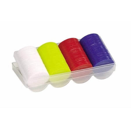 CHH 100-Piece Poker Chip Set – Red, Blue, White & Yellow Chips with Reusable Tray and Lid (#2701)