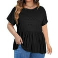 thumbnail image 6 of ALLLIST Black Cute Summer Tops for Women Solid Short Sleeve Crew Neck T-Shirts Womens Tees, 6 of 7