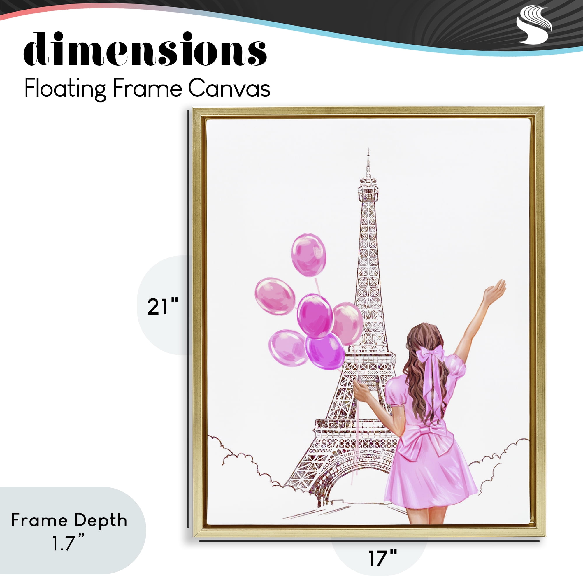 Stupell Industries Chic Paris Celebration Gold Framed Floater Canvas Wall Art, design by Ziwei Li