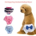 thumbnail image 4 of opvise Dog Menstrual Pants Comfortable Anti-harassment Cotton Pet Puppy Dog Bowknot Diaper Clothing Dark Blue, 4 of 7