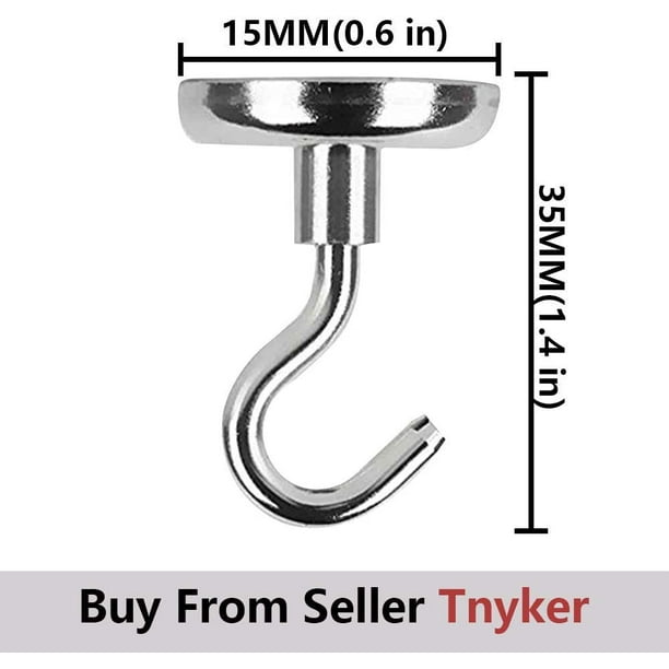 Strong Neodymium Magnetic Hooks, 110lbs Heavy Duty Rare Earth Magnets with  Hook,Strong Corrosion Protection Facilitate Hook for Home, Kitchen,  Workplace, Office and Garage-Silver 