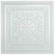 Art3d 2 ft.x 2 ft.Glue-up or Lay in Ceiling Tile PVC 3D Victorian Pattern Style in White(12-Pack)