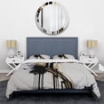 thumbnail image 3 of Designart "Minimalism in Gold II" Abstract Bedding Covert Set - Modern Black Geometric Bed Set With 2 Shams, 3 of 6