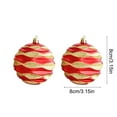 thumbnail image 3 of Neoyler 2 Pack Christmas Ornaments Decorative Balls for Tree Festive Holiday Decor with Unique Texture Suit for Home Mall Office 3.1x3.1x3.1in Red, 3 of 6