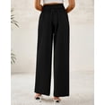 thumbnail image 3 of Pantalones de vestir de pierna ancha BTFBM 2025 para mujer de cintura alta, negros, 3 of 7