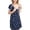 Navy, variant on Gyujnb Print Short Sleeve Nursing Maternity Dress Front Snap Summer Postpartum Sleepwear,S