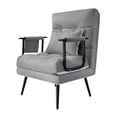 thumbnail image 2 of Sofá cama plegable convertible Sofá tapizado Estructura de metal Sofá cama multiusos Gris oscuro, 2 of 8