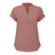 thumbnail image 4 of Camiseta sin mangas de verano para mujer, corte holgado, cuello en V plisado, sin mangas, bajo curvo, fluida, 4 of 5