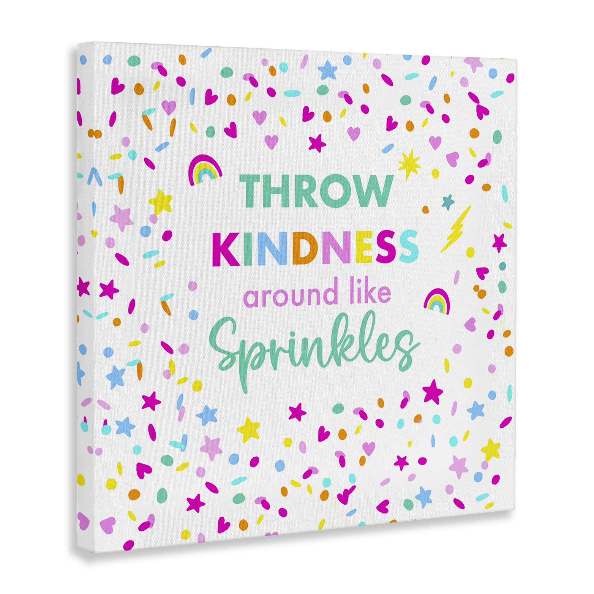 Stupell Industries Kindness Like Sprinkles Text & Numbers Painting Wrapped Canvas Art Print Wall Art, 30 x 30
