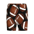thumbnail image 4 of Gaeub Brown Football On Black Printed Men's Short Pajama Pants, Lightweight Lounge & Sleep Bottoms Keep You Cool - 3X-Large, 4 of 9