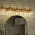 thumbnail image 6 of 5 Light Modern Crystal Bathroom Vanity Lights Gold Bathroom Light Fixtures Crystal Vanity Shower Lights Over Mirror, Mirror Glass Crystal Bathroom Vanity Lighting Fixtures, 6 of 7