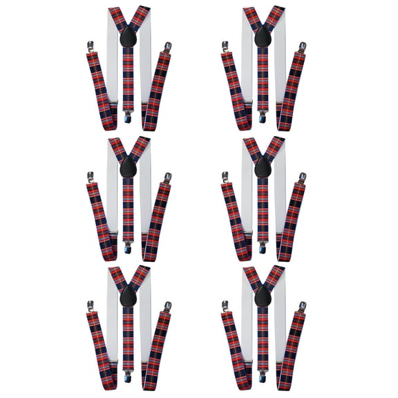 Gravity Threads Men's Adjustable Pattern Suspenders - 6-Pack - Plaid