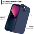 thumbnail image 5 of Shockproof Liquid Silicone Designed for iPhone 13 Case Gel Rubber Full Body Protection Anti-Shock Cover Case Drop Protection 6.1inch-Navy Blue, 5 of 11