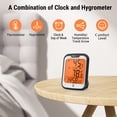 thumbnail image 3 of ThermoPro TP358W Bluetooth Hygrometer Thermometer with Built-in Clock, Premium Sensirion Temperature Sensor and Humidity Meter, 260Ft App-Controlled Backlit Indoor Room Thermometer for Home Greenhouse, 3 of 6