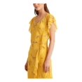 thumbnail image 3 of RALPH LAUREN $165 Womens New Yellow Floral Short Sleeve Fit + Flare Dress 6 B+B, 3 of 4