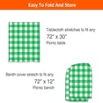 thumbnail image 4 of CNKOO Picnic Table Cover With Bench Covers   Fitted Table Covers Vinyl Tablecloth with Flannel Backing For 6 Foot Tables  Elastic Edge Waterproof for Home Goods Indoor Outdoor Patio  Blac, 4 of 6