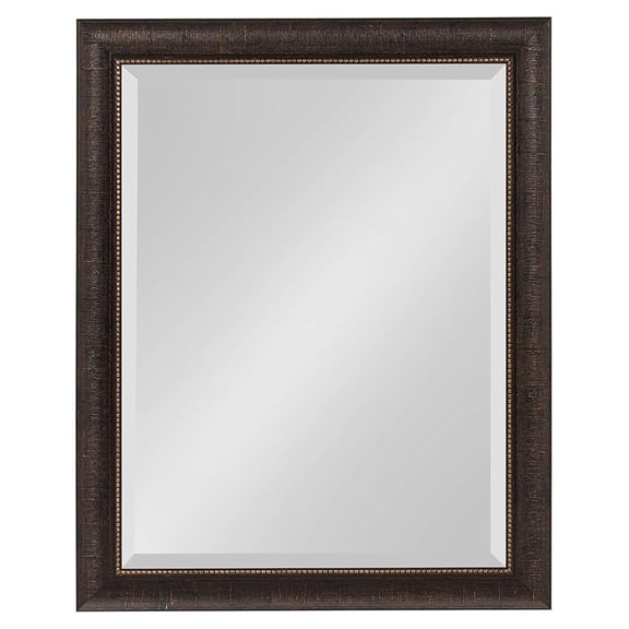 Aldridge Framed Decorative Rectangle Wall Mirror; 22 x 28; Bronze; Vintage Rectangular Mirror for Use as Bathroom Mirror for Over Sink or Entryway Mirror