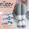 thumbnail image 2 of Calcetines de invierno de felpa para mujer Ebmore, fuzzy, acogedores, con rayas anchas, 2 of 7