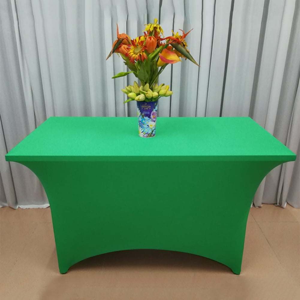 Stretch Spandex 6 ft Rectangular Table Cover - Hunter Green, 72" Length