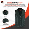 thumbnail image 2 of Daniel Smart Biker Vest for Men Economy Cowhide Black Motorcycle Vest with Unique V-Shaped Design and Multiple Pockets, 2 of 7