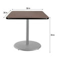 thumbnail image 5 of Hampden Furnishings Bennet Collection Steel Frame 36" Square Top, Round Base, 36" Height, Cafe Table Grey Frame/Mahogany Top, 5 of 5