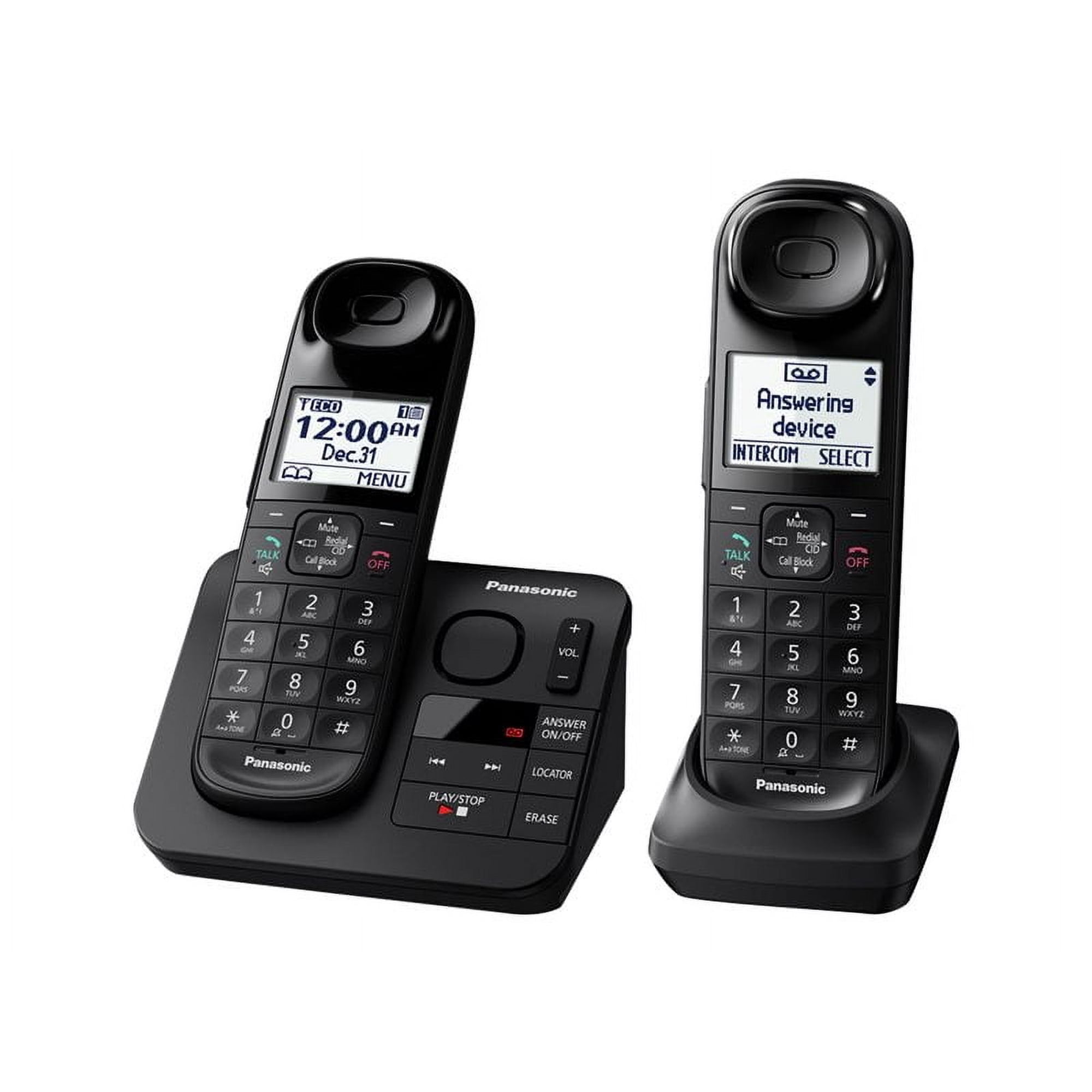 Panasonic Expandable Cordless 2 Phone Answering System w/ Comfort Shoulder Grip