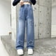 thumbnail image 2 of Odeerbi 5-15 Años Niñas Jeans de Pierna Ancha Pantalones de Vaquero Rasgados En Forma de Estrella Pantalones de Vaquero Ropa Exterior Pantalones de Pierna Recta, 2 of 9