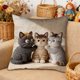 thumbnail image 1 of Uuiauoio Cute Animals Decorative Throw Pillow Cover , Animals Family Animals Outdoor Pillow Cases Square Standard Cushion Cover for Sofa Couch Bed Car 17.72x17.72 inch, 1 of 6
