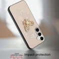 thumbnail image 3 of For Samsung Galaxy S25+ /S25 Plus /S24+ Plus Case, Diamonds 3D Butterfly Bling Sparkly Glitter Ornaments Engraving Hybrid Metal Fashion Phone Cover (Gold Garden Butterflies), 3 of 11