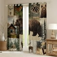thumbnail image 2 of Feelyou 3D Wildlife Bear Blackout Curtains Set of 2 (52x84 Each), Rustic Deer Moose Animals Window Curtains, Wooden Lodge Cabin Curtains and Drapes, Window Curtains Decor, 2 of 6