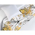 thumbnail image 3 of Botanical Bed Runner, Autumn Vibe Floral Sketch Artwork with Paint Blots Pattern on Plain Back, Decorative Accent Bedding Scarf for Hotels Homes & Guest Rooms, Twin, Mustard White Black, by Ambesonne, 3 of 3