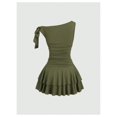 thumbnail image 2 of Vestido mini sin hombros y sin mangas Floerns, verde oscuro, talla M, 2 of 5