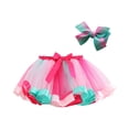 thumbnail image 2 of YOUYEDIAN Girls Pink Puffy Tulle Tutu Skirt Layered Petticoat for Ballet, 2 of 3
