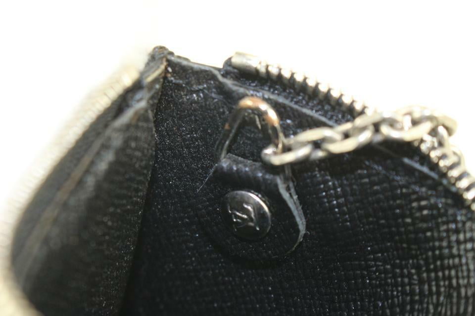 Louis Vuitton Black EPI Leather Noir Key Pouch Pochette Cles Silver 0LV29sW, Women's, Size: 0.4