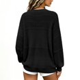 thumbnail image 3 of Vinsonshop Women's V Neck Lightweight Sweaters Casual Long Sleeve Pointelle Knit Pullover Loose Slouchy Tops Black L, 3 of 5