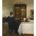 thumbnail image 2 of Carl Holsøe 20x22 Gold Ornate Framed and Double Matted Museum Art Print Titled - The Artist's Wife in an Interior, 2 of 4