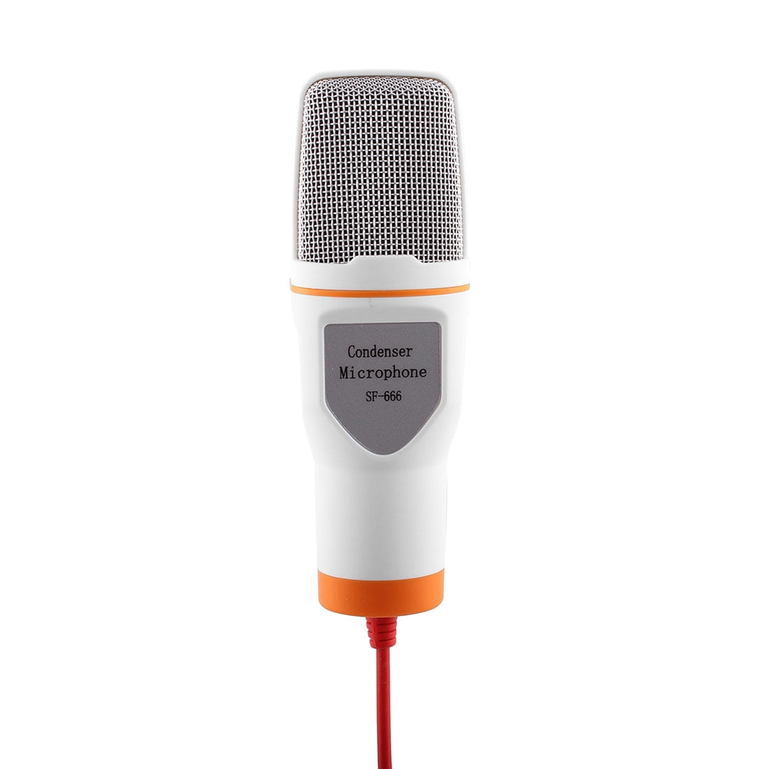 PC Computer Adjustable Stand 3.5mm Plug Stereo Condenser Sound Microphone White