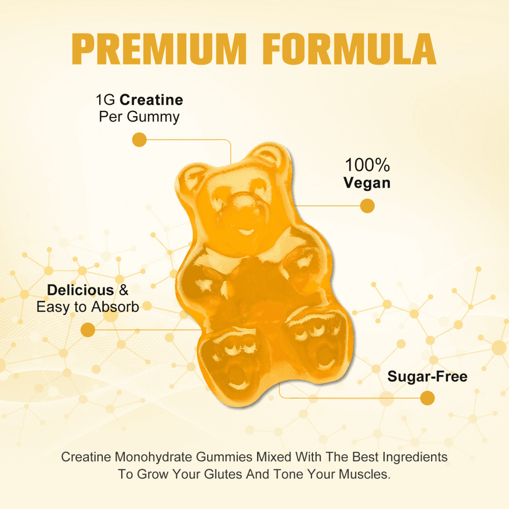 Creatine Monohydrate Gummies for Men & Women, Chewables Creatine Monohydrate for Muscle Strength, Energy Boost, Pre-Workout Supplement-180 Pineapple Gummies,2 Pack
